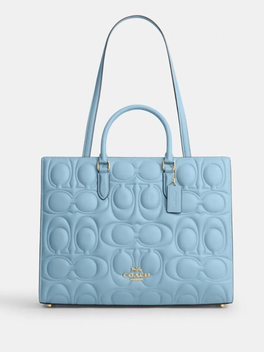 Maggie Tote Bag In Signature Leather CY672 Azure - Picture 9 of 9